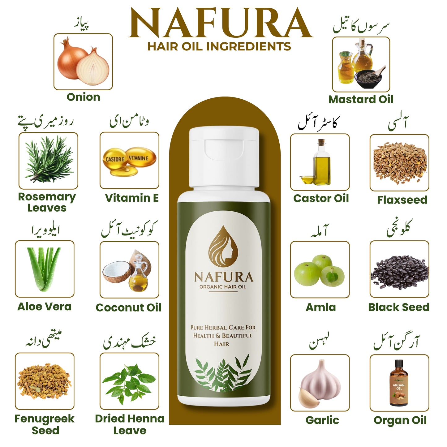 Nafura Hair Oil ,Best Oil for Hair Growth in Pakistan,100% Natural & Organic Herbal Oil